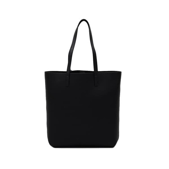Saint Laurent Set Black Bag Tote Handbag Pouch Logo Bag Leather Shoulder - Picture 1 of 8